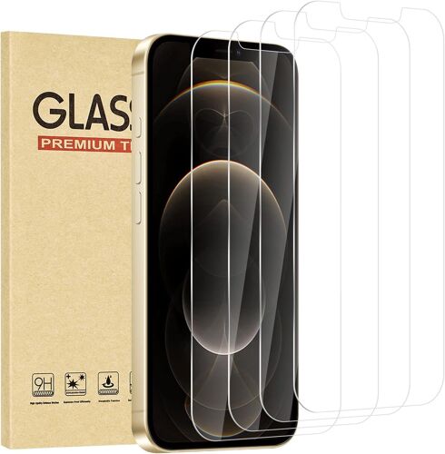 Pack Of 4 Tempered Glass Screen Protectors For Iphone 12 Pro , 9h Hardness, Anti-Scratch, Ultra Resistant, Bubble-Free, Easy Installation, Compatible With Cases