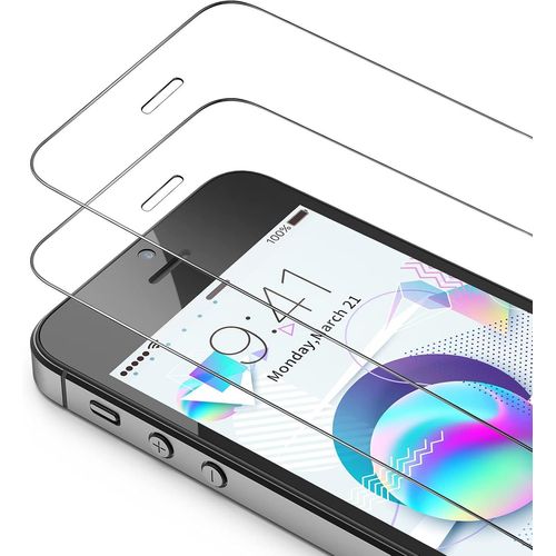 Kal-Verre Trempé Iphone Se [3 Pièces], Couverture Complète Film Protection En Verre Trempé Écran Protecteur Vitre Pour Iphone Se / 5s / 5 / 5c [Ultra Résistant Dureté 9h] - Transparent