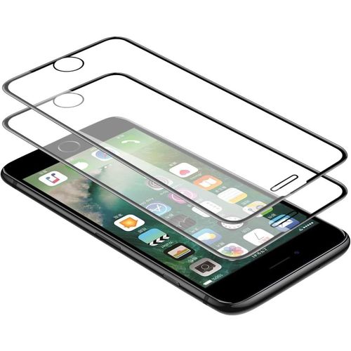 Kal-3d Verre Trempé Pour Iphone 6 Plus,Iphone 6s Plus,Iphone 7 Plus,Iphone 8 Plus Film Protection Écran [Lot De 2],[Dureté 9h,Anti Rayures,Hd Ultra Transparent,Sans Bulles] -Noir