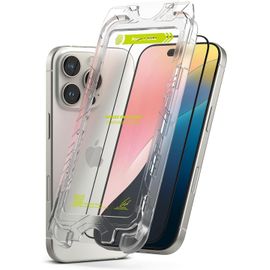 Kal-Easy Slide Tempered Glass Compatible Avec Verre Trempé Iphone 16 Pro Qualité Hd Transparent Anti-Rayures 9h Dureté Application Facile Protecteur D'écran Iphone 16 Pro - Clear