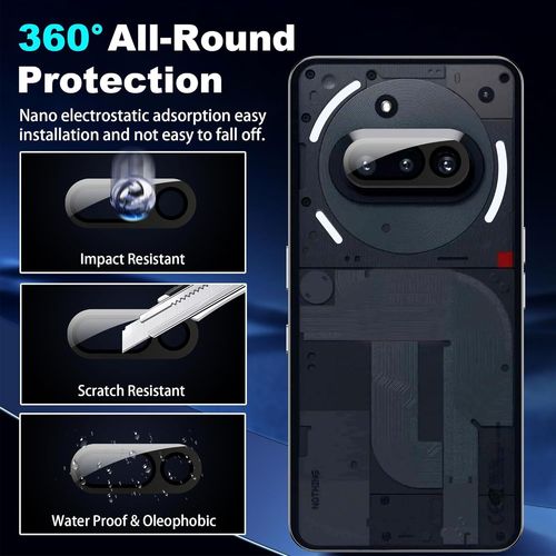 CAUC-3 Pièces pour Nothing Phone 3a Verre Trempé Caméra Arrière Protecteur Film, Protection d'appareil photo pour Nothing Phone 3a, [HD Clear]