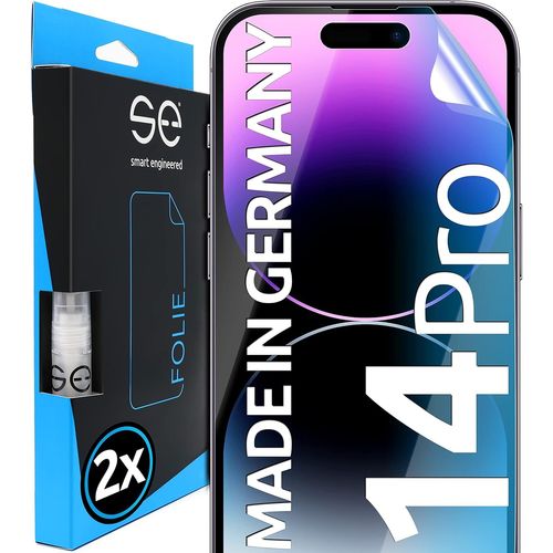 KAL-2X Se® Film De Protection 3D Transparent Pour Apple Iphone 14 Pro, Auto-Réparateur, Compatible Empreinte & Faceid, Installation Sans Bulles, Résistant Aux Chocs Et Rayures, Fabriqué En Allemagne
