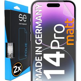 Kal-2x Se® Film De Protection 3d Antireflet Pour Apple Iphone 14 Pro, Auto-Réparateur, Compatible Empreinte & Faceid, Installation Sans Bulles, Résistant Aux Chocs Et Rayures, Fabriqué En Allemagne