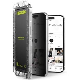 Kal-Easy Slide Privacy Tempered Glass Compatible Avec Verre Trempé Iphone 16 Pro Anti Espion Qualité Hd Anti-Rayures 9h Dureté Application Facile Protecteur D'écran Iphone 16 Pro