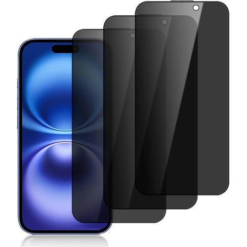 Kal-Pièces Protection D'écran Anti-Espion Pour Iphone 16, 9h Dureté Film En Verre Trempé, Protection Écran De Confidentialité Pour Iphone 16 6.1"" -Anti-Rayures, Anti-Empreintes