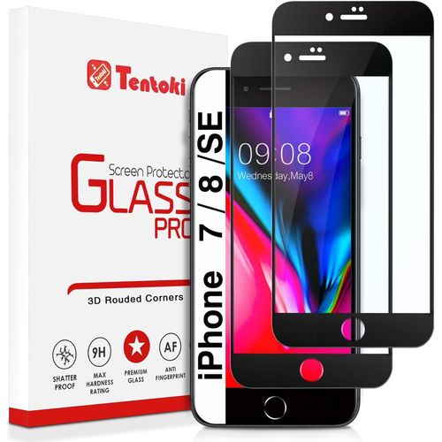 Kal-Verre Trempé Pour Iphone Se 2022 /Se 2020 / Iphone 8 / Iphone 7, [Lot De 2] Vitre Protection Écran -Sans Bulles D'air -[0.26mm] [Anti Rayures, Dureté 9h] Ultra Transparent