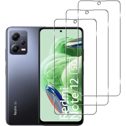 KAL-[3 Pièces] Protecteur Verre Trempé Pour Xiaomi Redmi Note12 5G,9H Dureté,Anti Rayures,Sans Bulles,Hd Clair Protection D'Écran Compatible Avec Xiaomi Redmi Note12 5G