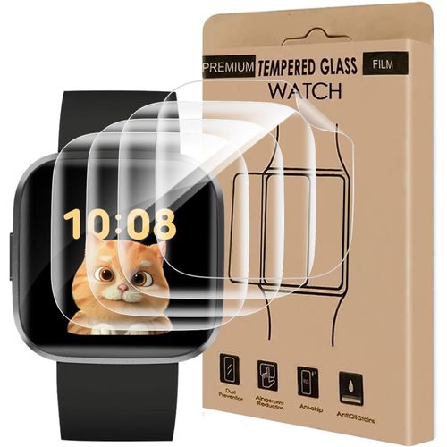 Kal-Lot De 4 Films De Protection D'écran En Tpu Pour Fitbit Versa 2/Versa 4 - Couverture Complète 3d - Anti-Bulles - Anti-Rayures - Anti-Huile - Hd Clair - Film De Protection D'écran Fitbit Versa