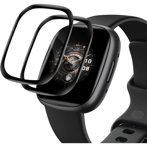 Kal-Lot De 2 Films De Protection D'écran En Verre Blindé Pour Fitbit Versa 3/Sense/Sense 2 -Anti-Rayures -3d Full Cover Ultra Fin -Sans Bulles -Ultra Transparent -Pour Fitbit Versa 3