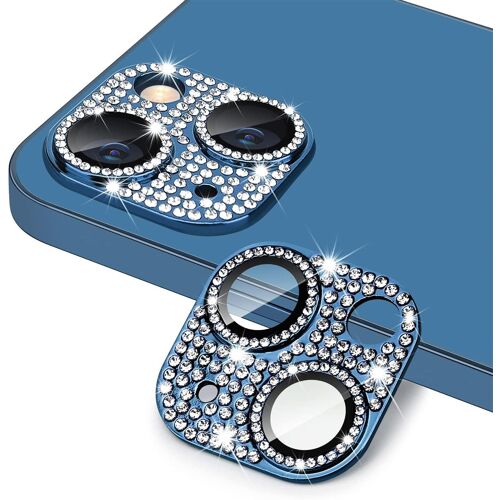 KAL-Caméra Protecteur Compatible Avec Iphone 14 /Iphone 14 Plus, [Ultra Hd] [ 9H Dureté ] Anti Rayures Verre Trempé Diamant Caméra Coque Cover Pour Iphone 14 /Iphone 14 Plus - Bleu