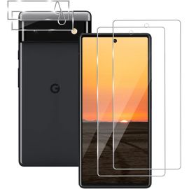 Kal-Lot De 2 + 2 Films De Protection D'écran En Verre Blindé Pour Google Pixel 6 5g, Anti-Rayures, Anti-Éclats, Google Pixel 6, Dureté 9h, Hd Transparent, Verre Trempé Pixel 6 5g