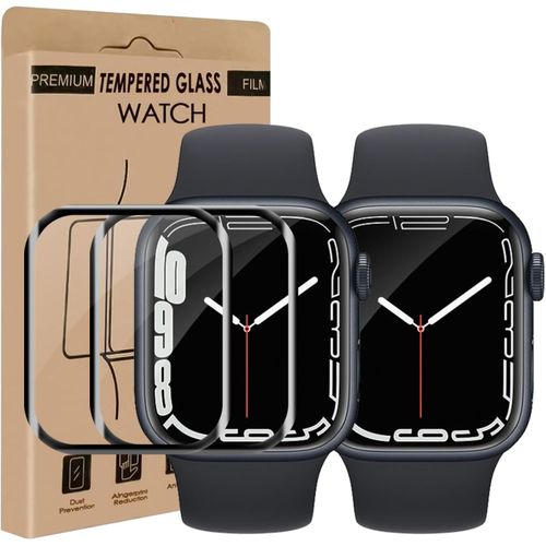 Kal-Lot De 2 Films De Protection D'écran En Verre Blindé Pour Apple Watch Series 7/8/9 (45 Mm) - Pas De Bulles - Anti-Chocs Et Anti-Rayures - Film Tactile 3d - Film De Protection D'écran Hd
