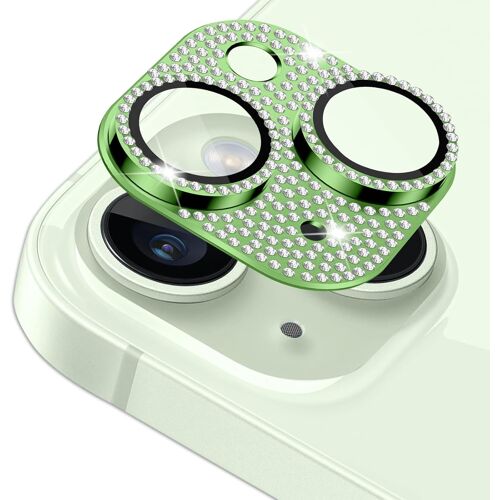 KAL-Caméra Protecteur Compatible Avec Iphone 15/Iphone 15 Plus, [Ultra Hd] [ 9H Dureté ] Anti Rayures Verre Trempé Diamant Caméra Coque Cover Pour Iphone 15/Iphone 15 Plus, Vert