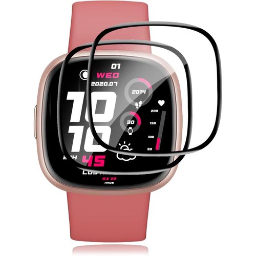 Kal-Lot De 2 Films De Protection D'écran En Verre Blindé Pour Fitbit Versa 4/Fitbit Versa 3/Fitbit Sense 2/Fitbit Sense, Film De Protection Hd Pour Versa 4, Film De Protection D'écran 9h, Résistant A