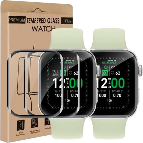 Kal-Lot De 2 Films De Protection D'écran En Verre Blindé Pour Huawei Watch Fit 3, 0,15 Mm, Sans Rayures, Couverture Complète 3d, Sans Bulles, Hd Transparent Huawei Watch Fit 3