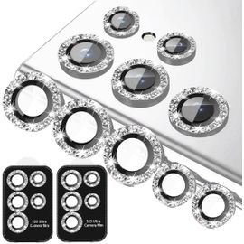 Kal-Lot De 5 Protections D'appareil Photo Compatibles Avec Samsung Galaxy S23 Ultra - Verre Trempé 9h - Lentille Transparente Hd - Argenté