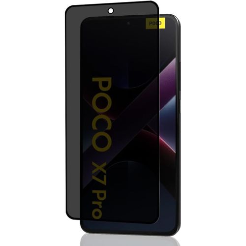 Kal-Anti-Espion Verre Trempé Pour Xiaomi Poco X7 Pro Protection Écran, Sans Bulles, Couverture Complète, Anti-Spy Privacy Film Protecteur Protection D'écran Pour Xiaomi Poco X7 Pro Verre Trempé