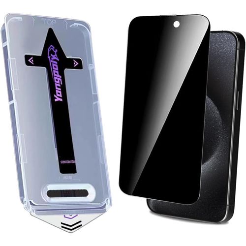 Anti-Espion Verre Trempé Pour Iphone 15 Pro Protection Écran,Installation Automatique, Sans Bulles/Couverture Complète,Anti-Spy Privacy Film Protecteur Protection D'écran Pour Iphone 15 Pro