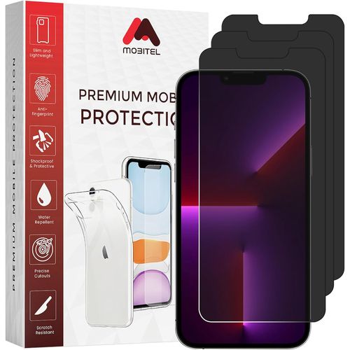 KAL-Lot De 3 Protecteurs D'Écran En Verre Trempé De Confidentialité Pour Iphone 13 Pro Max, 14 Plus, 6,1"", Dureté 9H, Anti-Espion, Anti-Eau, Anti-Rayures, Sans Bulles
