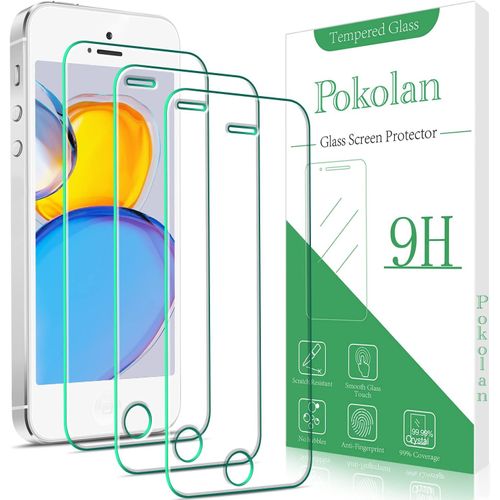 Kal-Lot De 3 Verre Trempé Pour Iphone 5, 5s, 5c, Se 2016 Film Protection Écran, Dureté 9h, Sans Bulles, Anti-Rayures, Ultra Résistant