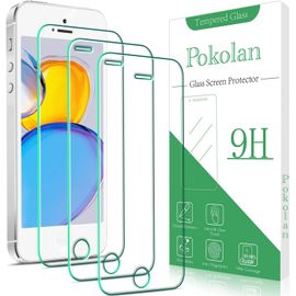 KAL-Lot De 3 Verre Trempé Pour Iphone 5, 5S, 5C, Se 2016 Film Protection Écran, Dureté 9H, Sans Bulles, Anti-Rayures, Ultra Résistant