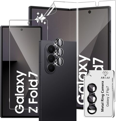 KAL-Verre Trempé Pour Samsung Galaxy Z Fold 7 5G, Film Protecteur D'Écran + Film Tpu Flexible + Caméra Arrière Protection - Anti-Rayures, Couverture Totale