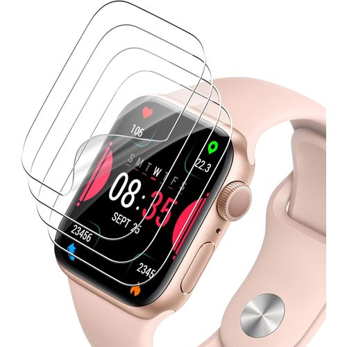 Kal-Lot De 4 Films De Protection D'écran En Verre Blindé Pour Apple Watch Series 4/5/6/Se (40 Mm), Verre De Protection Auto-Cicatrisant, Ultra Fin 0,2 Mm, Sans Bulles, Résistant À L'huile Et Aux