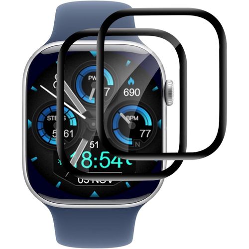 Kal-Lot De 2 Films De Protection En Verre Blindé Pour Apple Watch Series 10 - 46 Mm - Film De Protection Flexible En Tpu Auto-Cicatrisant - Résistant Aux Rayures, Sans Bulles - Anti-Traces De