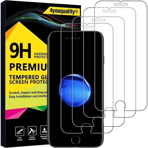 KAL-[Lot De 4 Protecteurs D'Écran Pour Iphone 8, Iphone 7, Iphone 6S, Et Iphone 6, Film Protecteur D'Écran En Verre Trempé, 4,7 Pouces [Garantie À Vie] [Anti-Rayures] [Anti-Éclat]