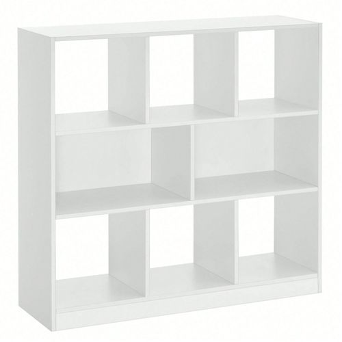 Bibliothèque, Étagère, Meuble de rangement avec compartiments Ouverts, Cloison Séparateur, 97,5 x 30 x 100 cm, Blanc