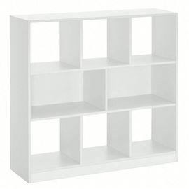 Bibliothèque, Étagère, Meuble De Rangement Avec Compartiments Ouverts, Cloison Séparateur, 97,5 X 30 X 100 Cm, Blanc