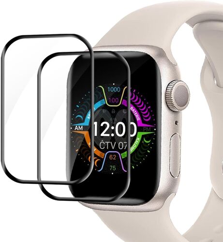 Kal-Lot De 2 Films De Protection D'écran En Verre Blindé Pour Apple Watch Series 7/8/9 (45 Mm) -Couverture Complète 3d -Anti-Rayures, 0 Poussière Et Bulles -Film De Protection D'écran Hd