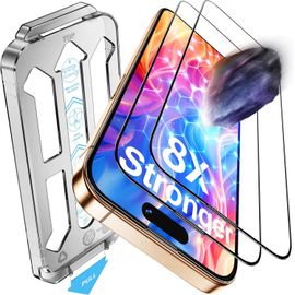 Kal-Pièces Verre Trempé Pour Iphone16 Pro (6.3'), Dureté 9h+ Military-Grade Protection Écran, Avec Kit D`Installation Rapidesans Bullestransparence Hd]