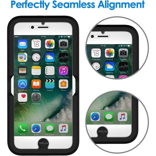 Film De Protection D'écran Pour Iphone 8 Plus, Iphone 7 Plus, Iphone 6s Plus Et Iphone 6 Plus, Verre Trempé Outil Facile À Installer, Lot De 2