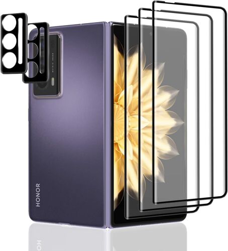 KAL-Verre Trempé Compatible Avec Honor Magic V2 Protection Écran 3 Pièces Et 2 Pièces Caméra Arrière Protecteur, Anti Rayures Hd Protecteur D'Écran Pour Honor Magic V2
