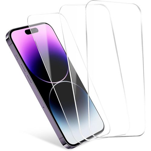 KAL-3X Protections Écran Compatibles Avec Iphone 14 Pro De Vitre De Protection De Téléphones 6,1"" 2.5D Full Glue Ultra-Mince 9H, Protection D¿Écran Pour Smartphone En Verre Trempé