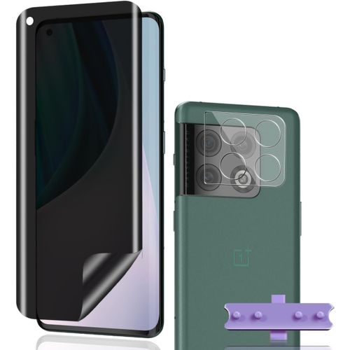 Sjzg-Anti-Espion Protection Décran Pour Oneplus 10 Pro Film Flexible Tpu 1 Pcs + Caméra Arrière Protecteur 1 Pcs,Facile À Installer Sans Bulles Pour Oneplus 10 Pro Verre Trempé