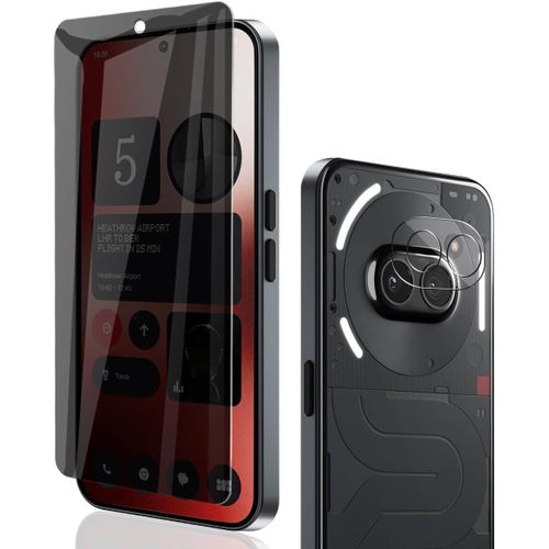 Verre Trempé Anti-Espion Pour Nothing Phone (2a),Film Anti-Espion 1 Pièces + Caméra Arrière Protecteur 1 Pièces,9h Dureté,Anti-Rayures,Sans Bulles Pour Nothing Phone (2a) Protection Décran