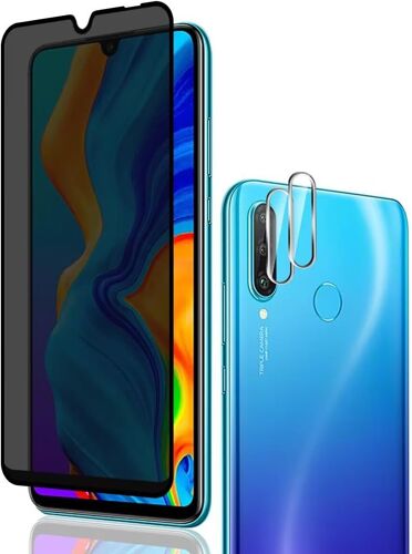 Verre Trempé Anti-Espion Pour Huawei P30 Lite,Huawei P30 Lite Protection Décran 1 Pièces + Caméra Arrière Protecteur 2 Pièces,Anti-Espion,9H Dureté