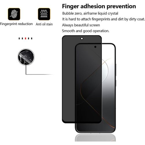 Verre Trempé Protection Décran Pour Xiaomi 14 - Anti-Espion 1 Pièce + Caméra Arrière Protecteur 1 Pièce - 9h Dureté