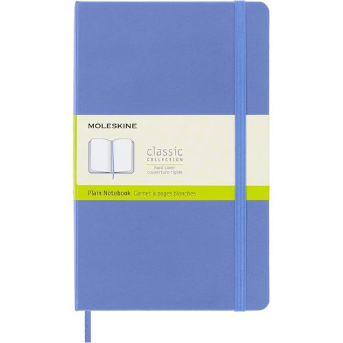 Meimie-- Carnet Classique À Pages Blanches,Couverture Rigide Et Fermeture Elastique,Format Large 13 X 21 Cm,Couleur Bleu Hortensia,240 Pages