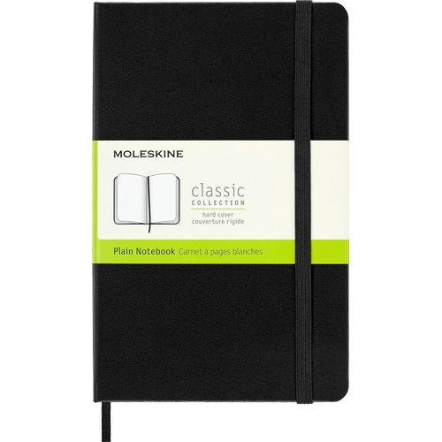 Teppc-- Carnet De Notes Classique Papier À Pages Blanche - Journal Couverture Rigide Et Fermeture Par Elastique - Couleur Noir - Taille Format Moyen 11.5 X 18 Cm - 208 Pages