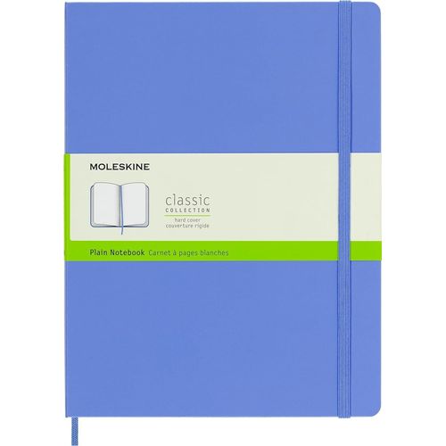 Carnet Classique À Pages Blanches,Couverture Rigide Et Fermeture Elastique,Taille Extra Large 19 X 25 Cm,Couleur Bleu Hortensia,192 Pages
