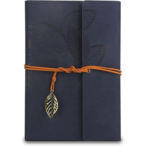 TEPPC-Carnet Cuir de Notes A5, Agenda Cuir Rechargeable Carnet de Voyage Croquis à Remplir, Journal Intime Adulte de Bord pour Travail de Voyage et Organisateur, Cadeau pour Filles Garçons Femmes (Bl