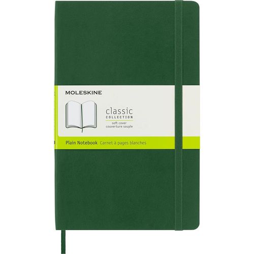 Chenquansarl-Carnet De Notes Classique Papier À Pages Blanche - Journal Couverture Souple Et Fermeture Par Elastique - Couleur Vert Myrte - Taille Grand Format 13 X 21 Cm - 192 Pages