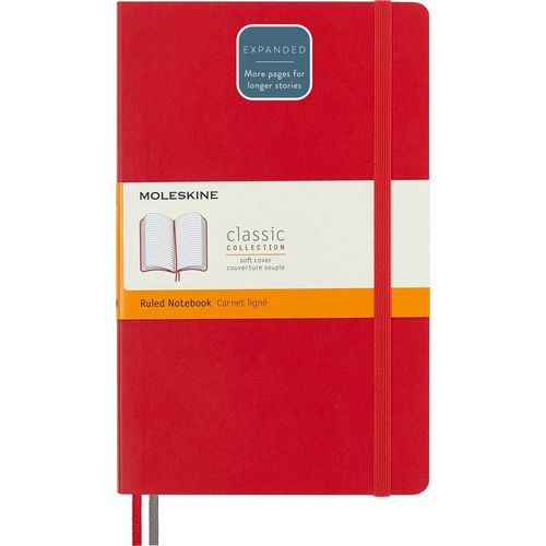 Chenquansarl-Carnet De Notes Classique Augmenté, Carnet De Notes Ordinaire, Couverture Souple Et Fermeture Elastique, Grand Format 13 X 21 Cm, Couleur Rouge Ecarlate, 400 Pages