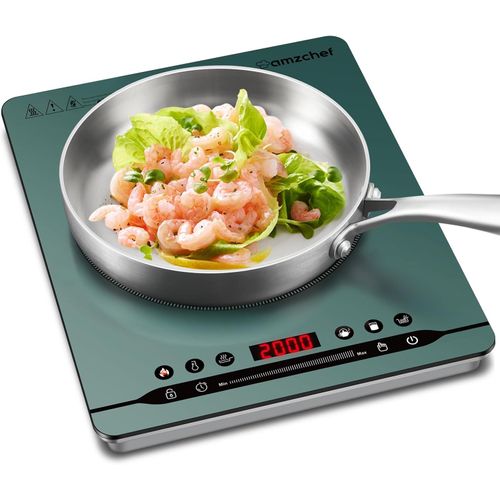 Plaque De Cuisson À Induction Simple 2000 W Plaque À Induction Portable Avec Fonctionnement Silencieux, 9 Niveaux De Puissance Et De Température, 4 Menus Automatiques, Design De Bo[MIN5282001]
