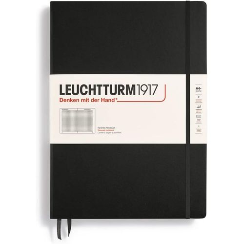 Carnet Master A4+ Quadrillé 233 Pages Numérotées Noir