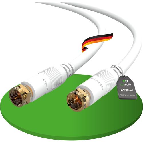 Antenna Cable Coaxial Cable TV Satellite Cable 2m Double Shielded F Connector for HDTV, Receiver, Satellite, Internet, DAB, Radio, White
