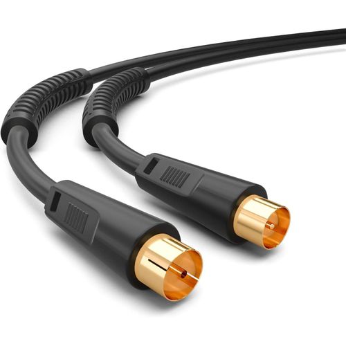 10m de câble d'antenne 8K UHD Câble d'antenne HDTV reliant le câble coaxial à la prise Câble coaxial plaqué or avec noyau de ferrite 2X DAB+ DVB-T/T2 DVB-C/C noir